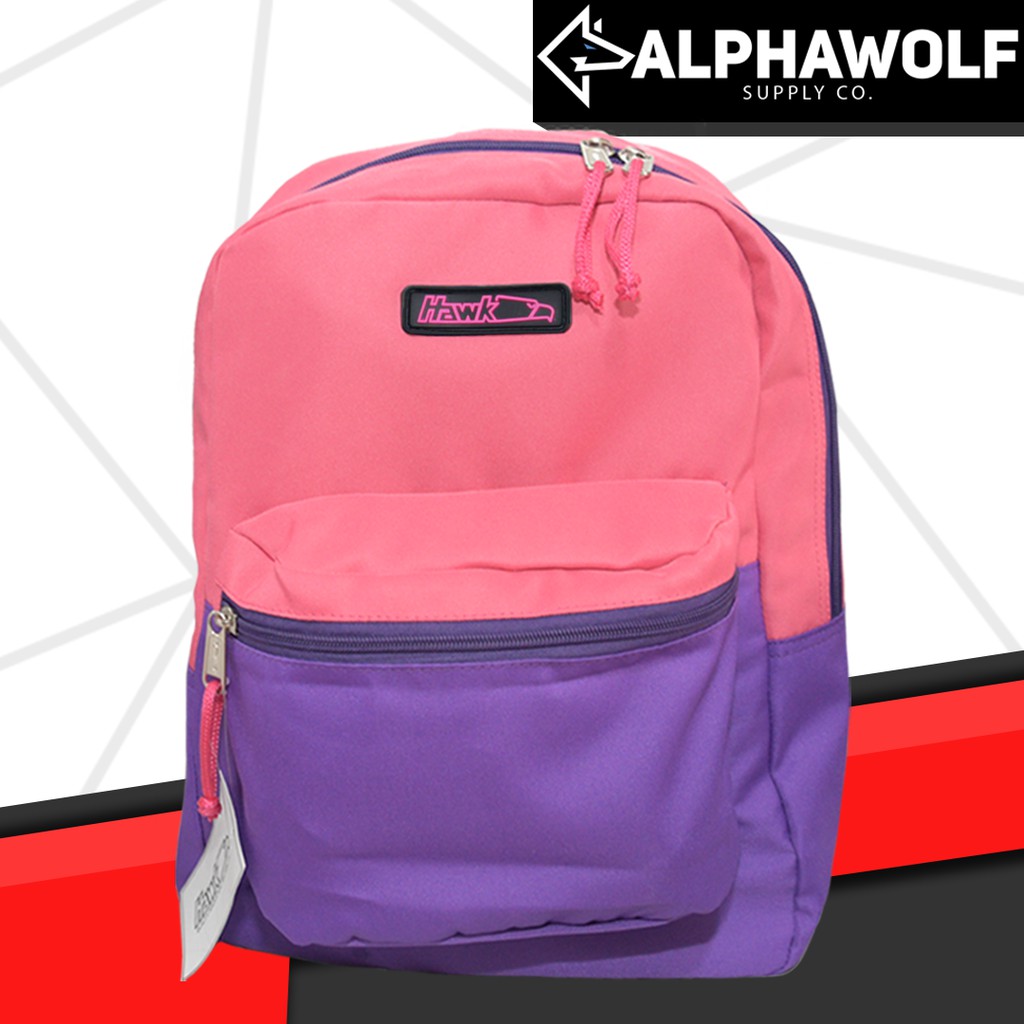 pink and purple backpack