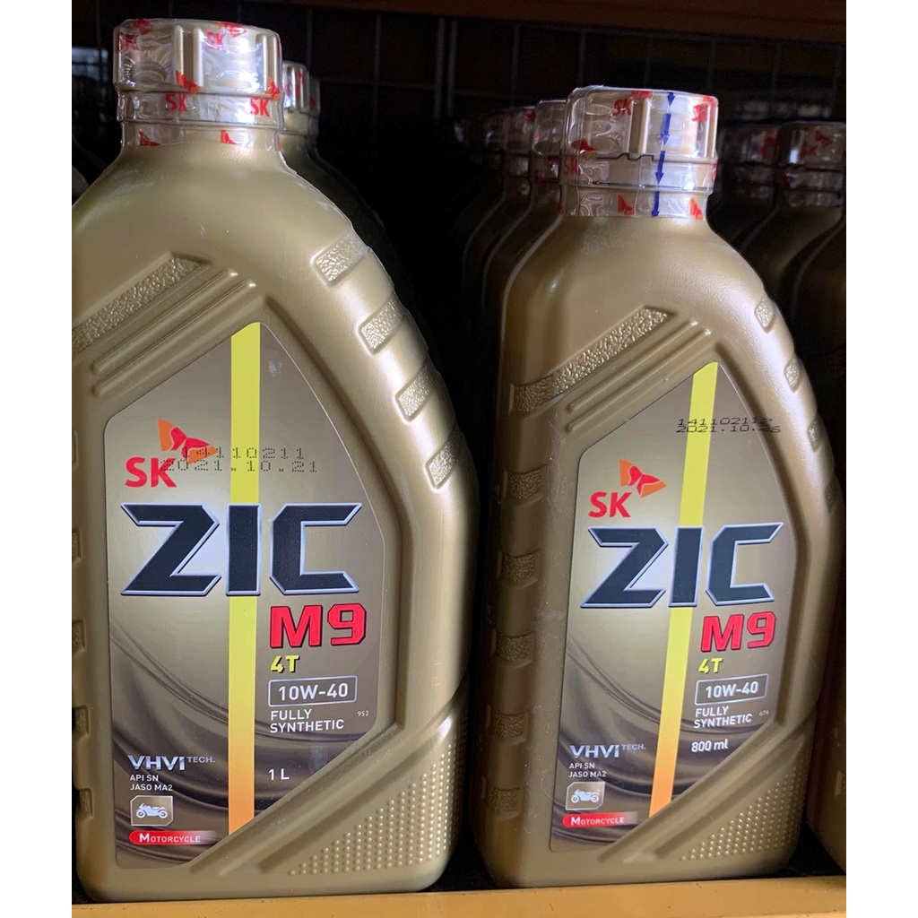 Zic M9 4T 10w40 Fully Synthetic Motor oil 800ml & 1Liter Shopee