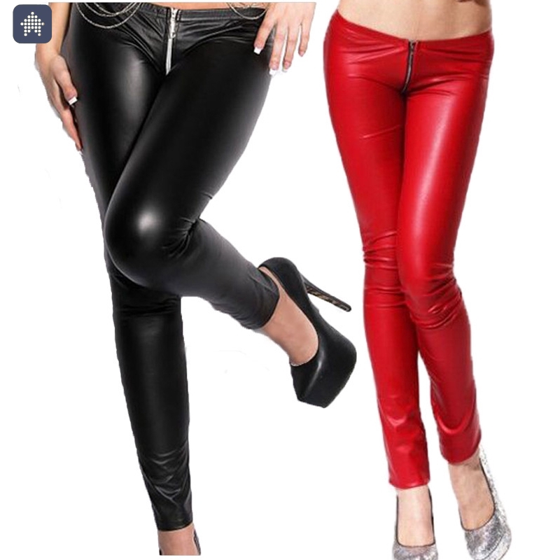 zip crotch leather pants