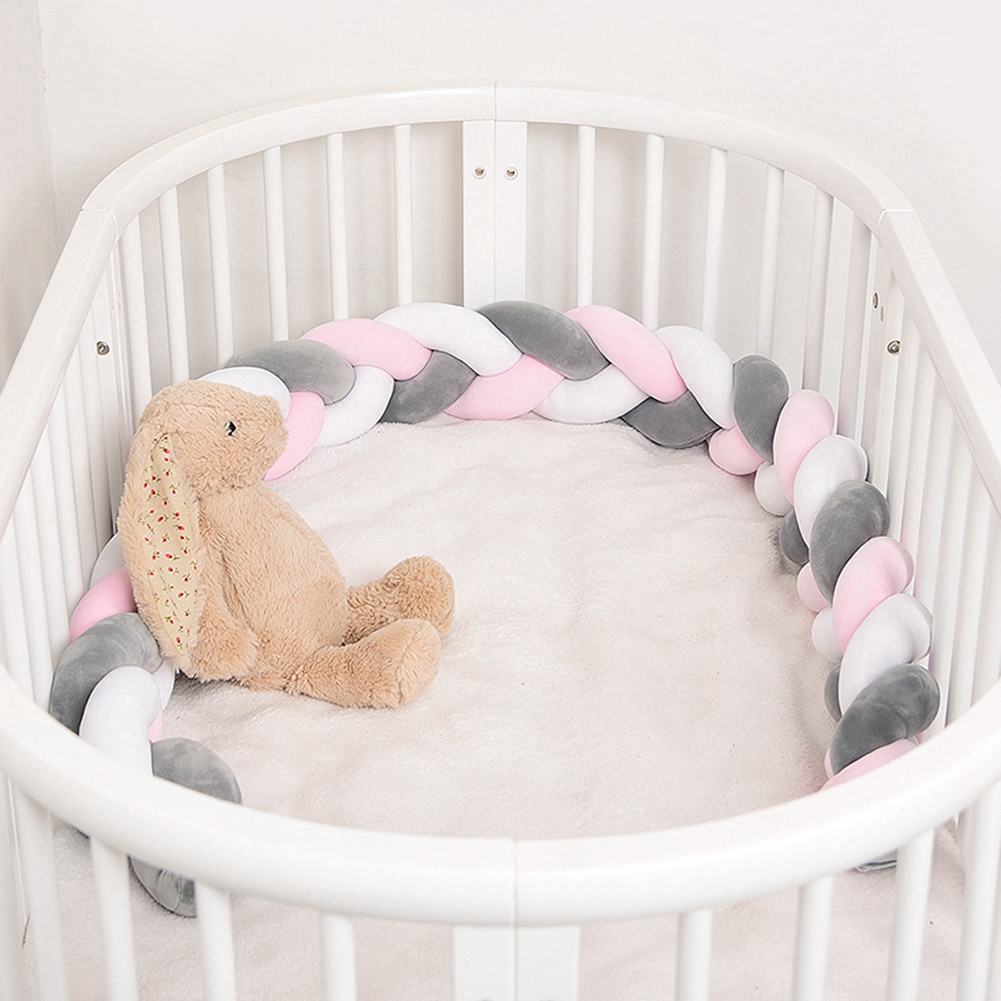 Baby Braided Crib Bumper Long Baby Nursery Cushion Knot Shopee