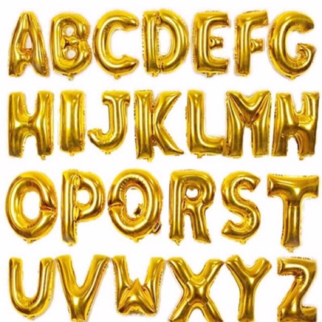 16 inches Foil Letter Balloons GOLD T-Z 