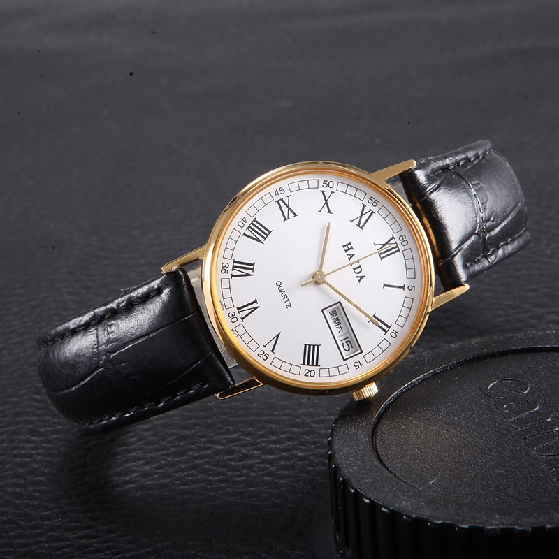 leather hand watch