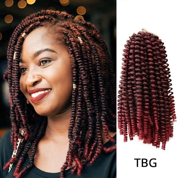 Crochet Braids Braid Hair Extensions Synthetic Short Fluffy Afro Spring Twist Braids Wig Shopee Philippines