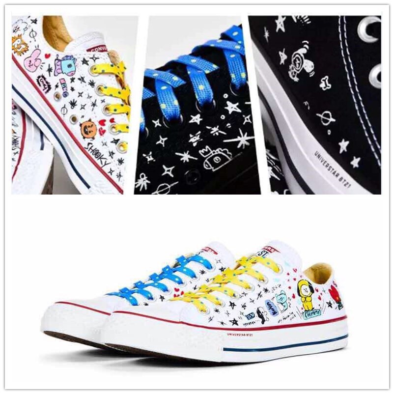 Converse X bt21 BTS sneakers couple canvas material | Shopee Philippines