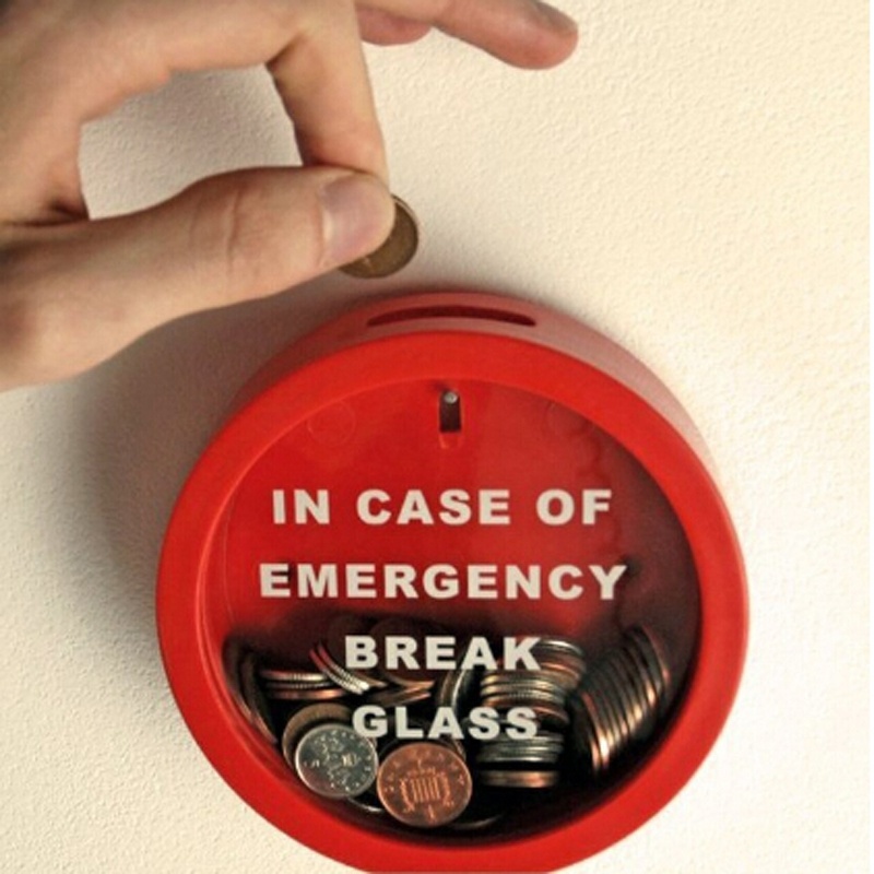 Emergency Money Box In Case Of Emergency Break Glass Novelty Savings Coin Bank 115