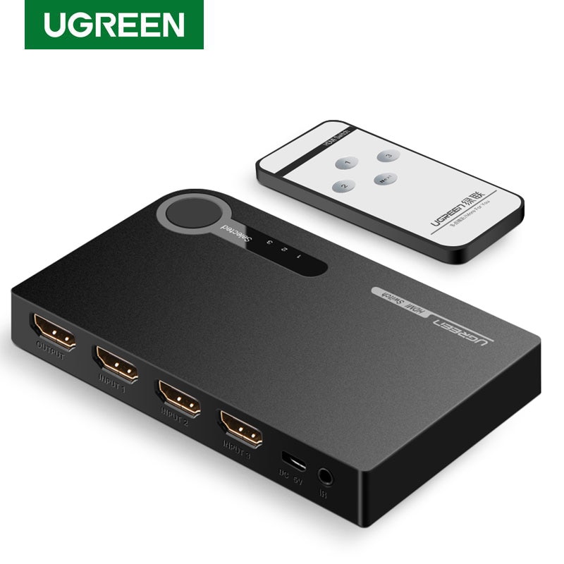 Ugreen HDMI Switch 4K 3 ports 3 In 1 out HDMI Switcher Splitter Hub ...