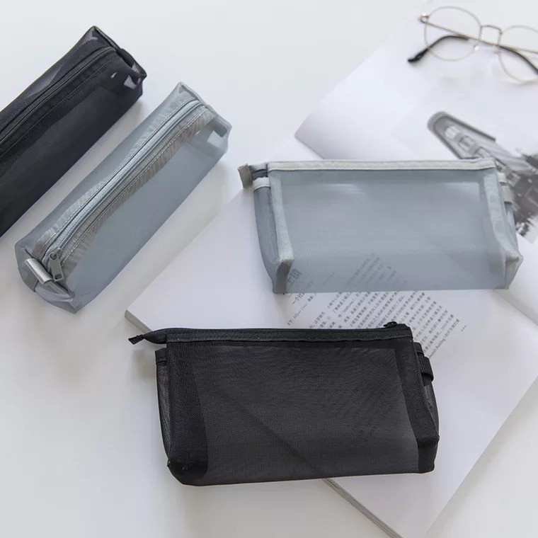 Simplistic Transparent Mesh Pencil Case | Shopee Philippines