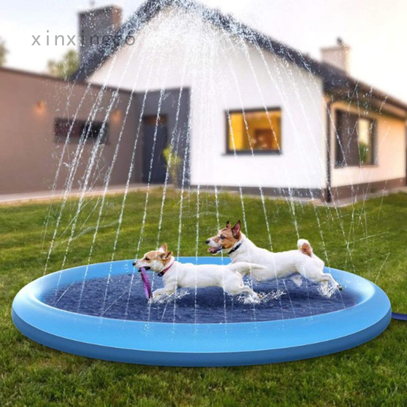 【Spot】 Pet watering mat antiskid watering mat pvc outdoor water toy lawn game mat Shopee