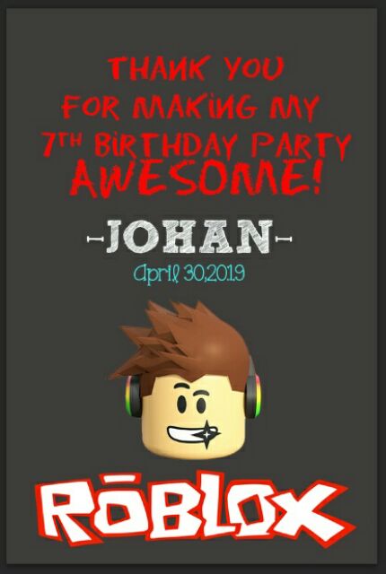 Roblox Thank You Card