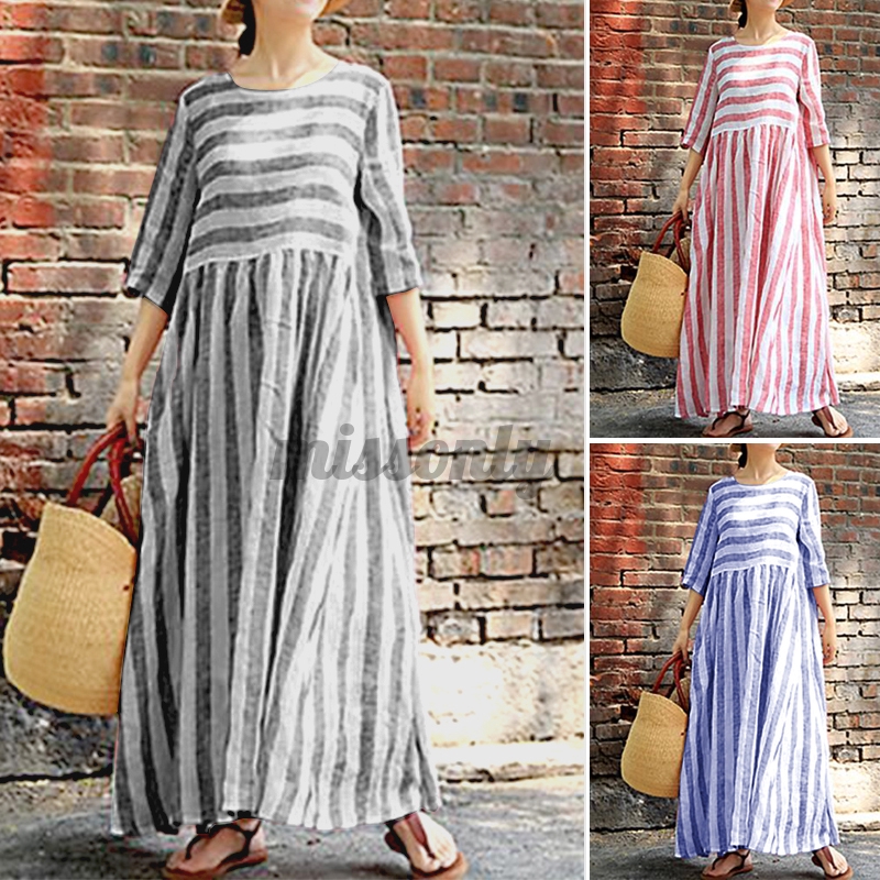 three quarter maxi dress