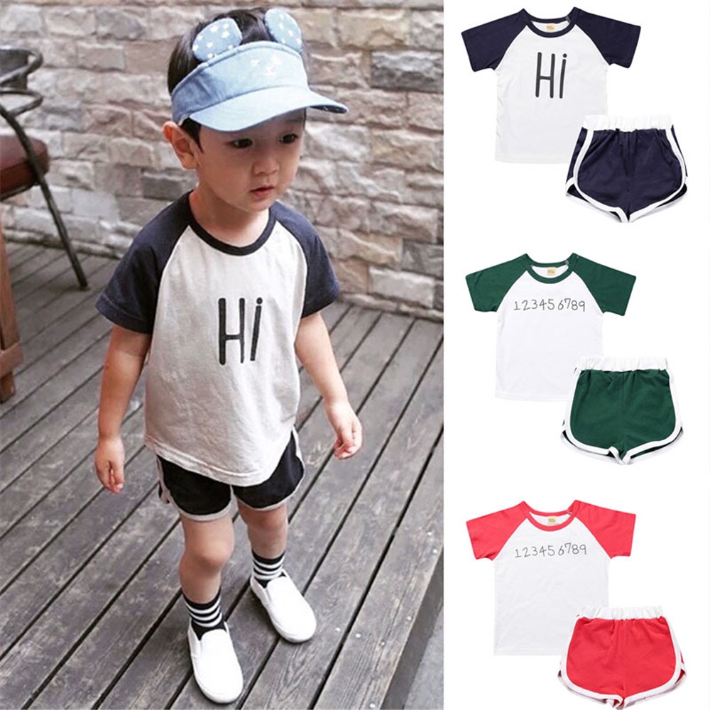 1-8 Years Korean Fashion Kids Baby Outfits Sets Clothes Summer Girls Boys  Set Clothing Outwear Sport Tshirt and Short Pants 2PCS | Shopee Philippines