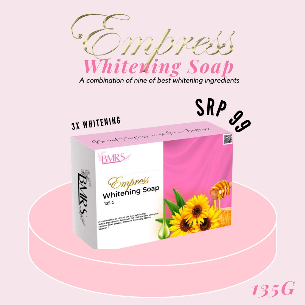 BMRS Empress Whitening Soap 135g Lightens Skin Pigmentations Scars and