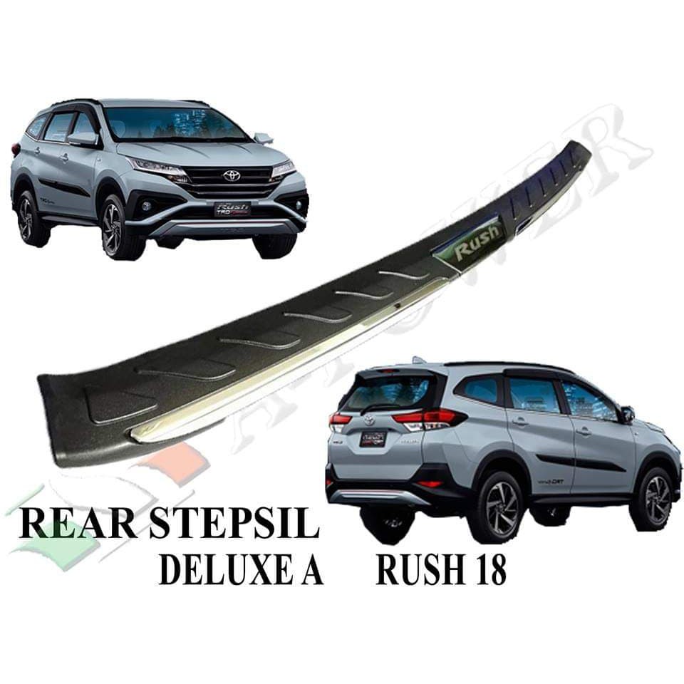 TOYOTA RUSH 2018-2019 REAR STEP SILL / REAR BUMPER GUARD MATTE BLACK ...