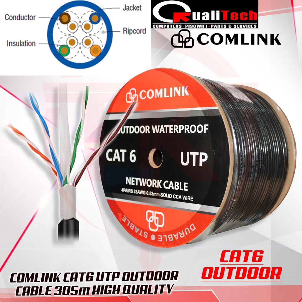 Comlink Outdoor UTP Cable Cat6 Per Meter Shopee Philippines