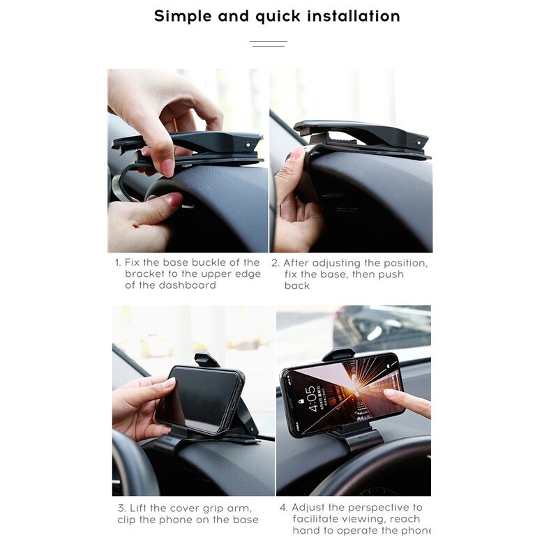 Baseus Dashboard Car Phone Holder Universal Mount Cradle Cellphone Clip