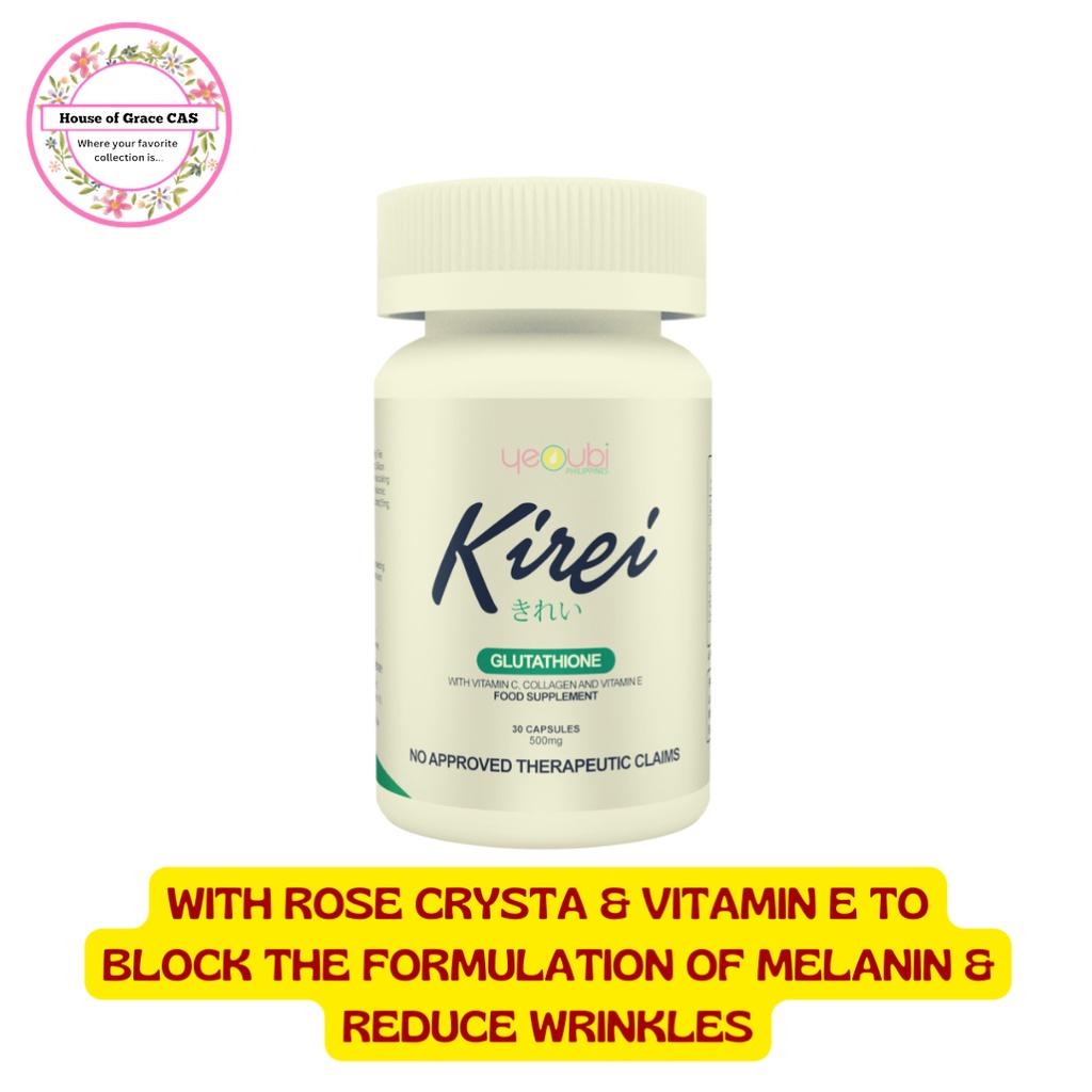 KIREI Glutathione w/ Collagen, Vitamin E and C (500mg x 30 Capsules/Bottle) Shopee Philippines
