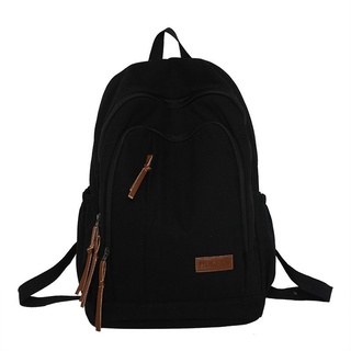 Schoolbag male college student Japanese simple ins tide brand retro canvas backpack female high scho #6