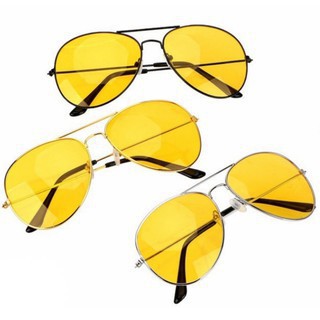 HEKKAW Night Vision Sunglasses Anti-Glare Night Eyewear Driving Glasses Retro Yellow View Lenses