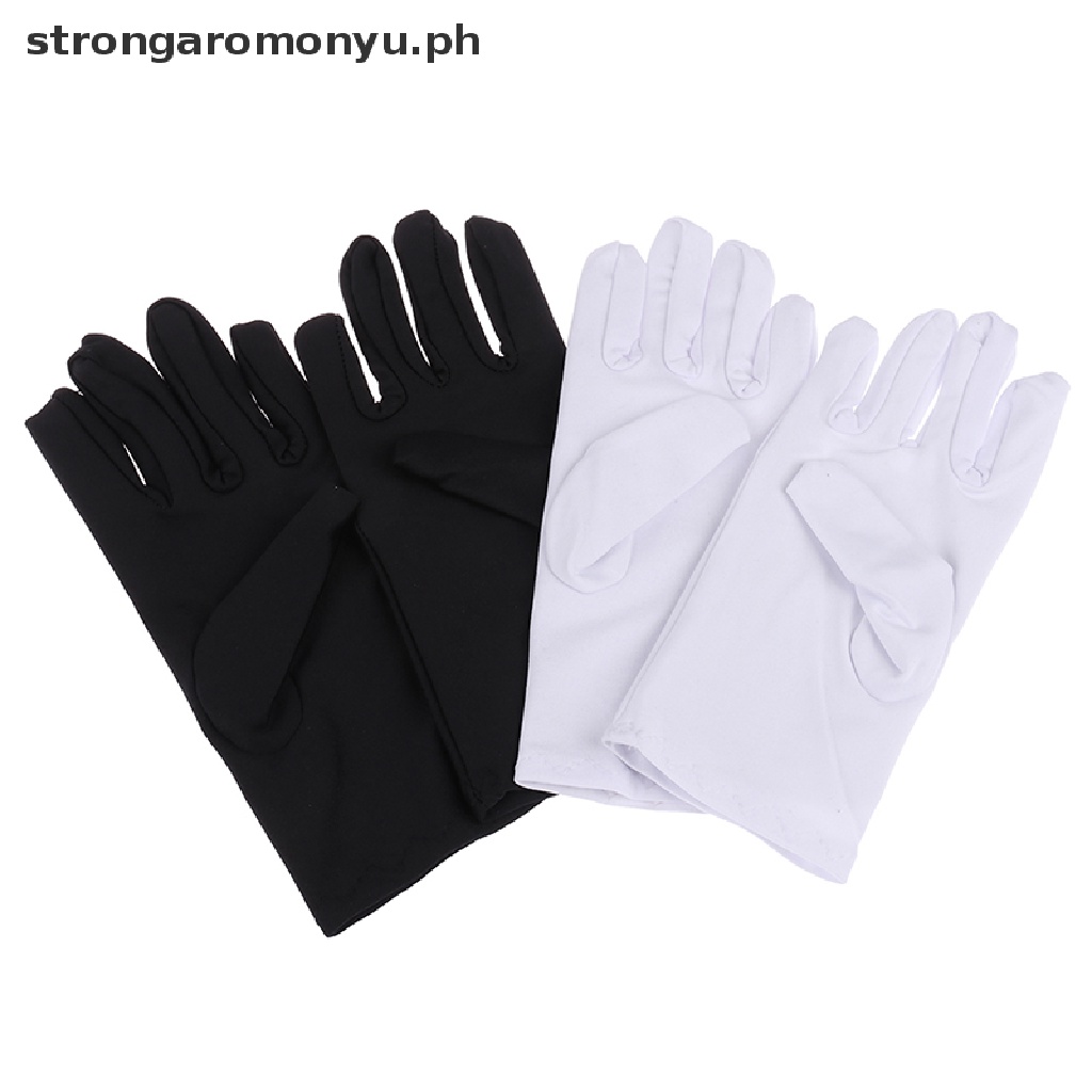 【strongaromonyu】 1 pair Cotton gloves Khan cloth Solid gloves rituals play white gloves
 【PH】