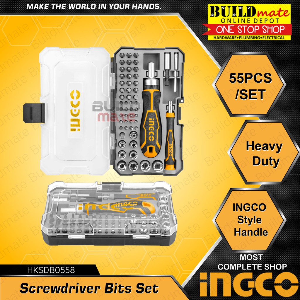 INGCO 55PCS/SET Screwdriver Bits HKSDB0558 •BUILDMATE• Shopee Philippines