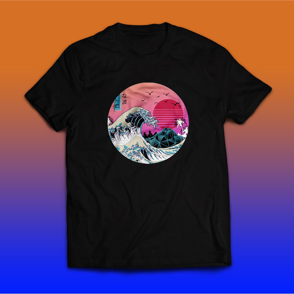 retrowave japan logo shirt unisex tshirt in black or white small-3XL ...