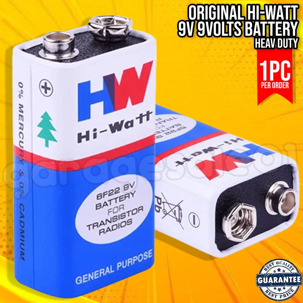 Original HIWATT 9V 9Volts Battery Shopee Philippines
