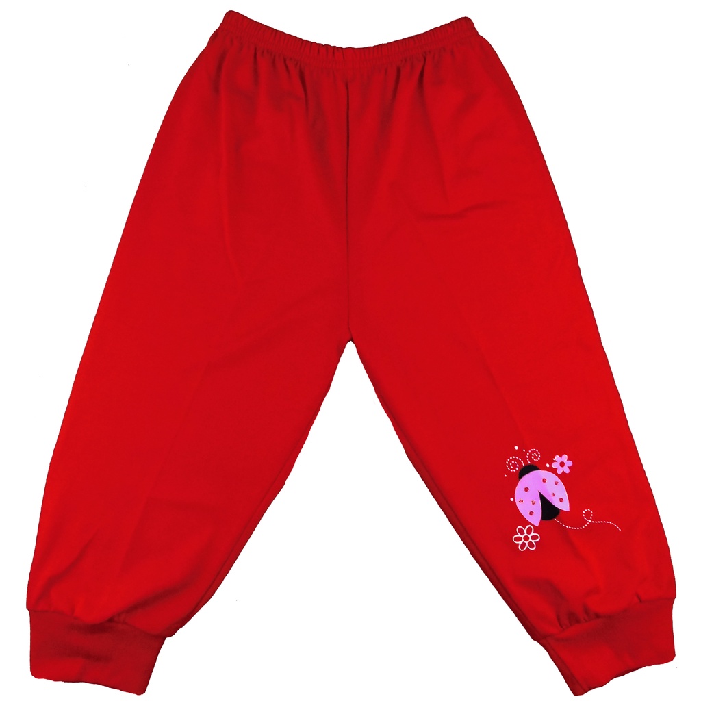 Teeter Totter 3-piece Girl 2 to 5 year olds Cotton Pajama Pants with Leg Band (Ladybug) 3in1 set