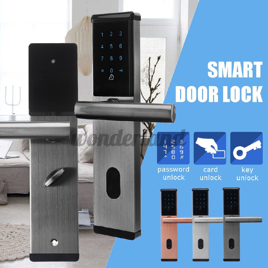 Digital Smart Door Lock Touch Screen Password Card Unlock Security Anti Theft Shopee Philippines