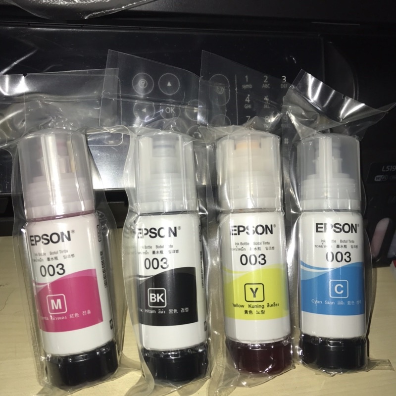 Epson 003 Ink Bottle 65ml Set Cmyk Sealedwithout Box Shopee Philippines 0667