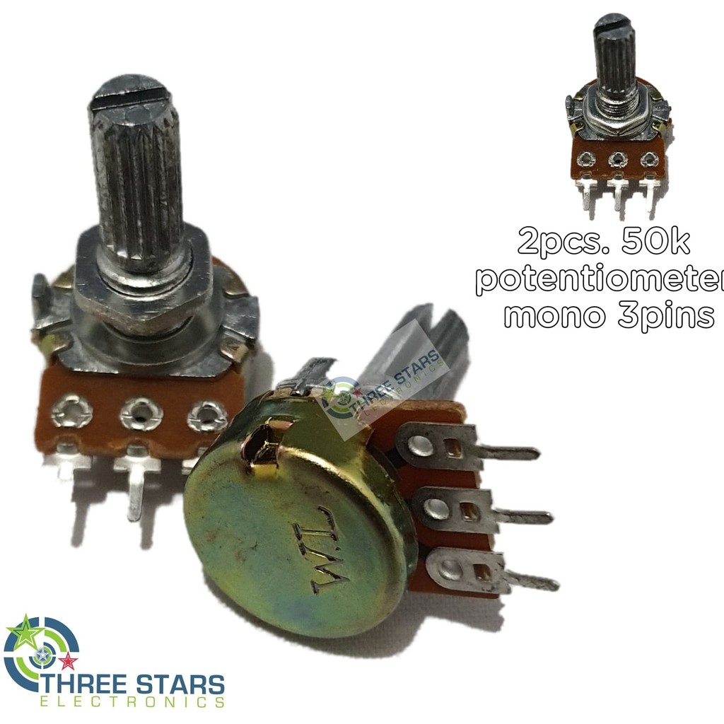 2pc. 50K B50K Mono 3 Pin Potentiometer Pot Volume Control Shopee