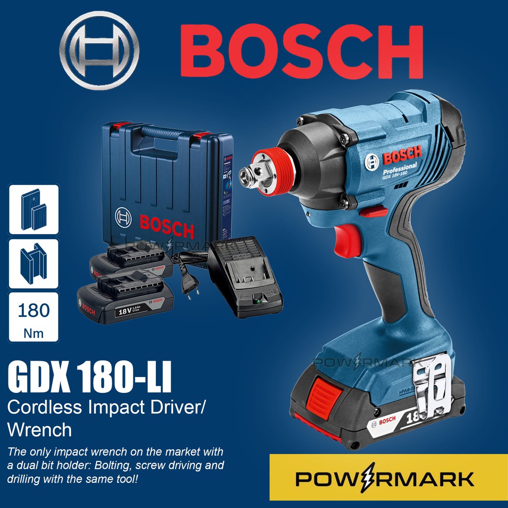 BOSCH GDX 180Li Cordless Impact Driver/ Wrench Set [POWERMARK BCT