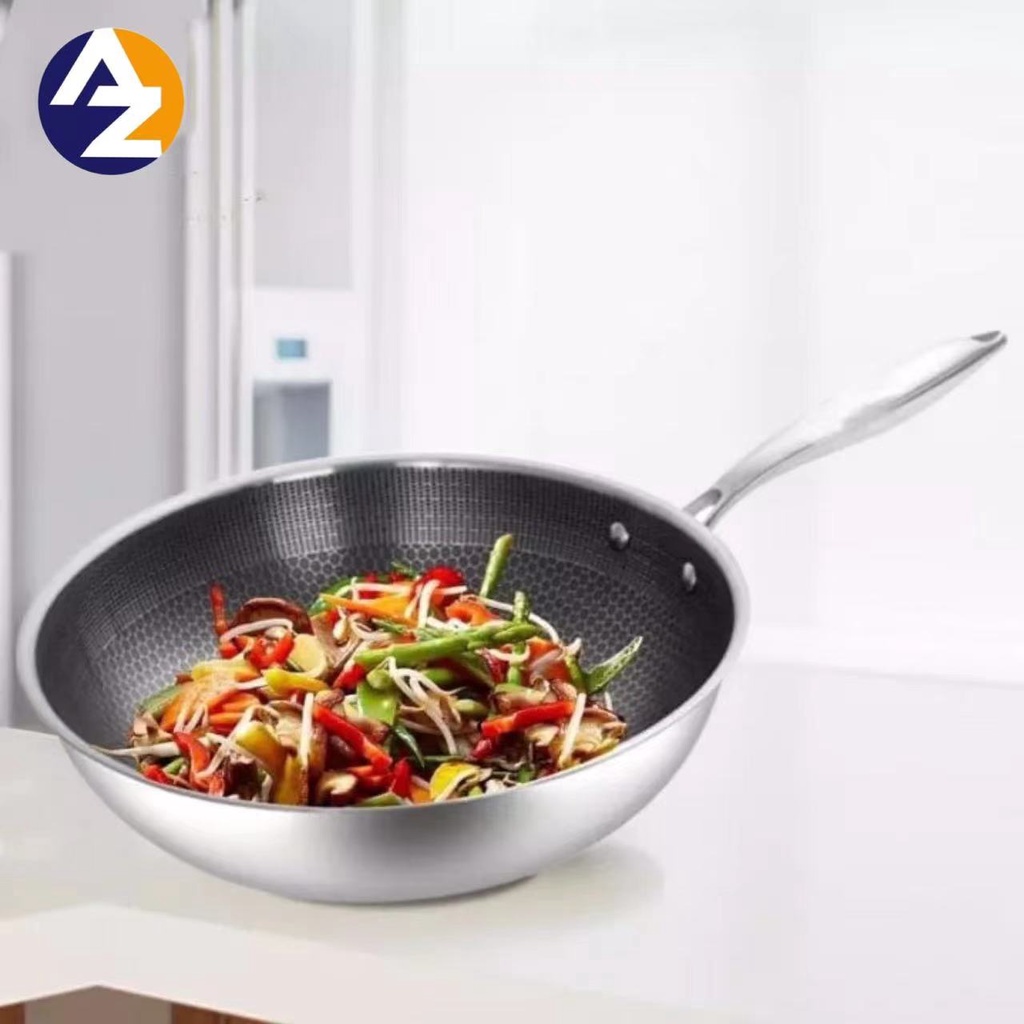 AZ KAWALI Non Stick Pan Wok Pan Frying Pan Non Stick Wok Stainless Pan