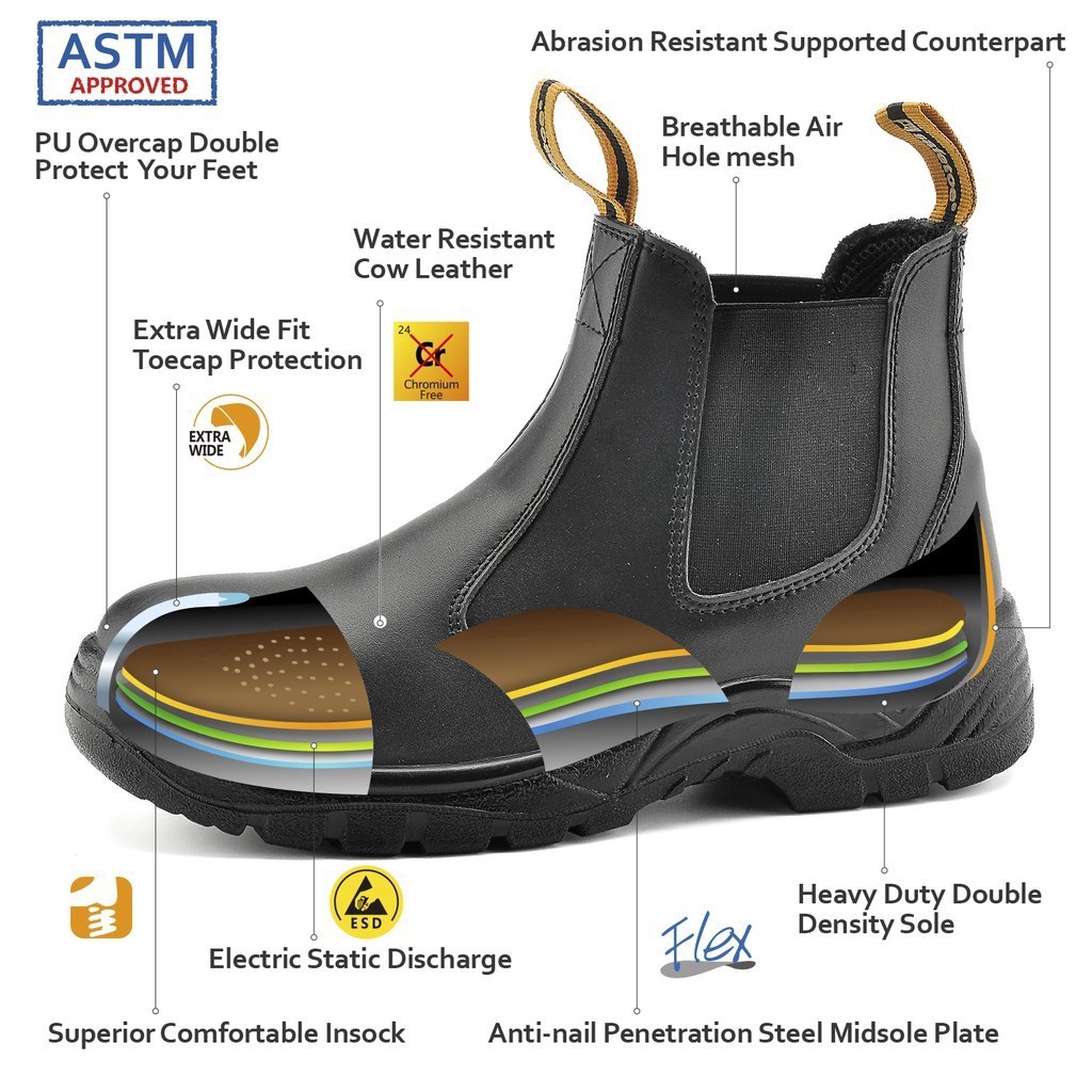 steel toe capped chelsea boots ladies