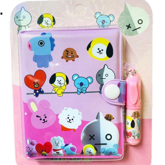 Bts bt21 design note book with ballpen school supplies | Shopee Philippines