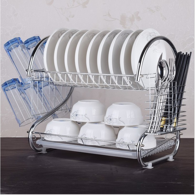 Cod New Arrival 2 Layer Stainless Dish Drainer Rack Shopee Philippines