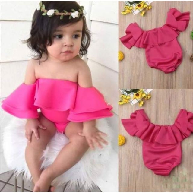 baby girl off shoulder romper