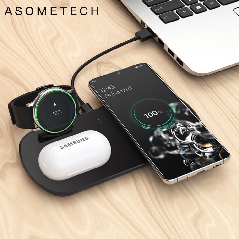 3 in 1 Wireless Charger For Samsung Watch Galaxy Buds Plus Earphone 10W QI  Fast Wireless Charging Pa | Shopee Philippines