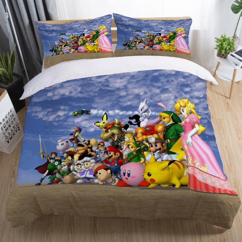 3d Pokemon Pikachu Kirby Duvet Cover Bedding Set Pillowcase