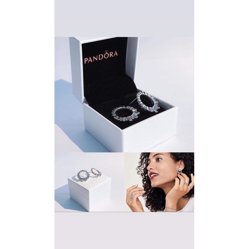 pandora sparkling ice cube earrings