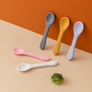 1 Pc Baby Silicone Spoon 100% Food Grade Material Baby Feeding Equipment Learning #4