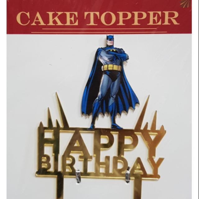 Batman Happy Birthday Acrylic Cake Topper Shopee Philippines
