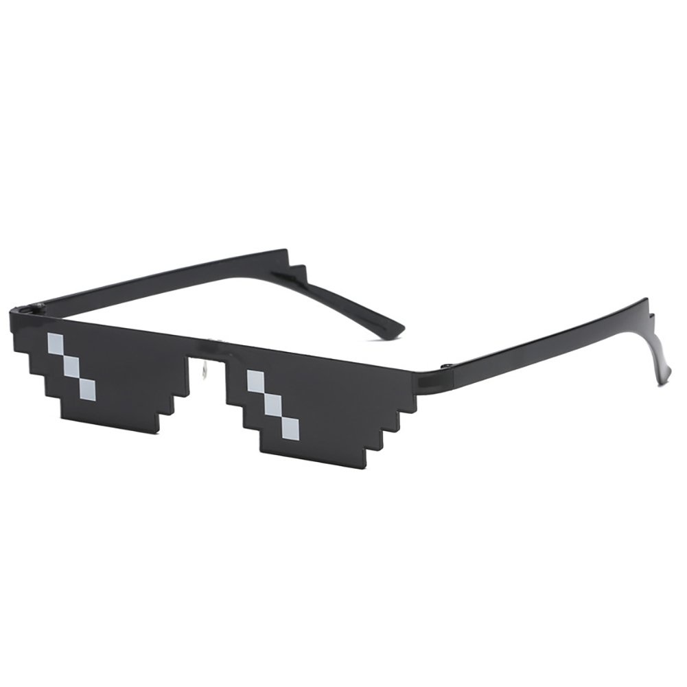 2022LF Deal With It Meme Thug Life, MLG Shades Frameless Pixel Unisex Eyeglasses Party Gifts Mosaic 