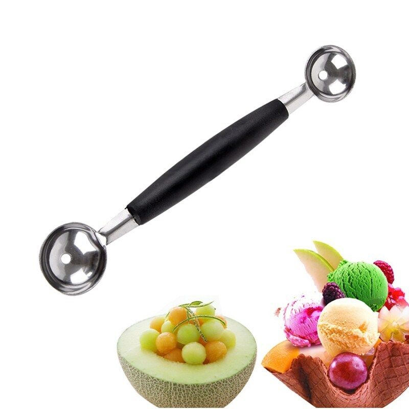 Double Ended Melon Ball Scoop Fruit Spoon Ice Cream Scooper | Shopee ...