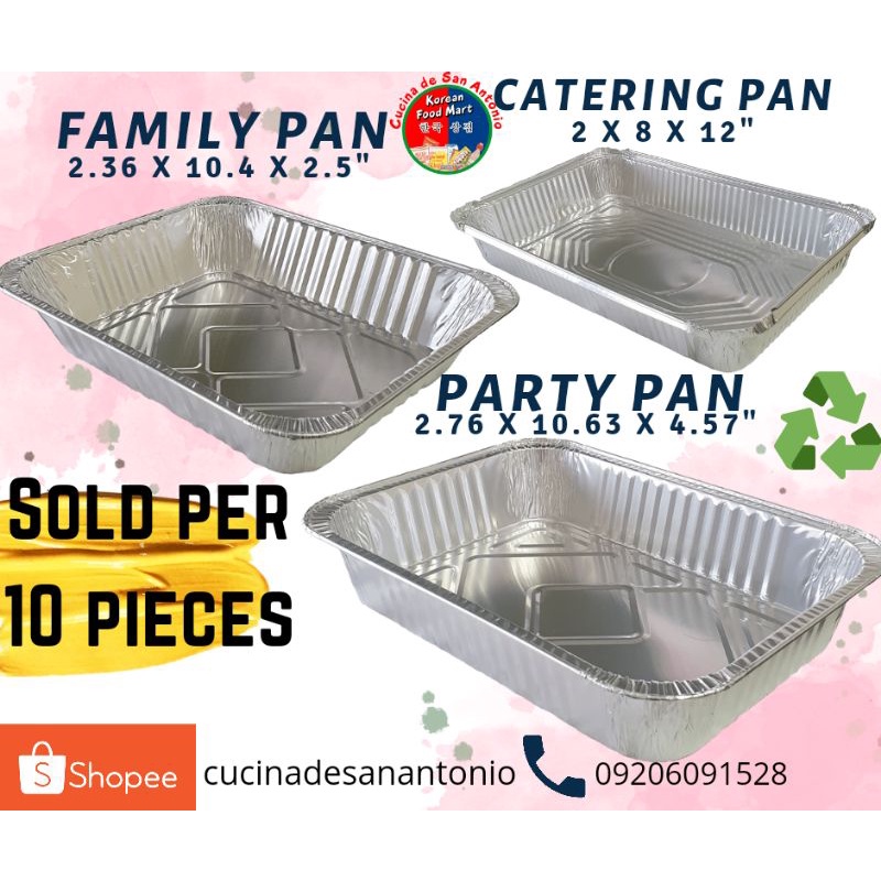 CATERING PAN, FAMILY PAN, AND PARTY PAN W/LID (SOLD PER 10 PCS