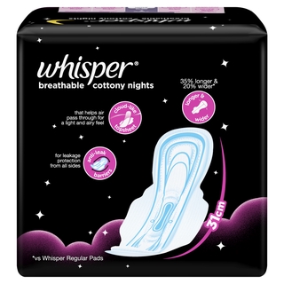 Whisper Breathable Cotton Overnight X-Long Heavy Flow (31cm) 50 ...