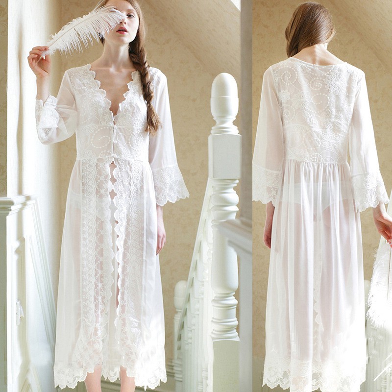 long white lace cardigan