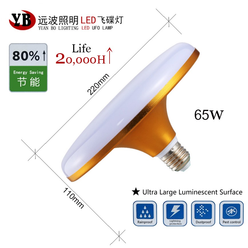 Led Ceiling Lights 65 Watts Flat Ufo Light Decoration Bulb Lamp