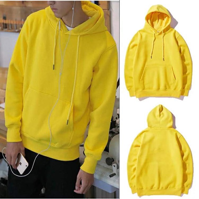 yellow hooded jacket