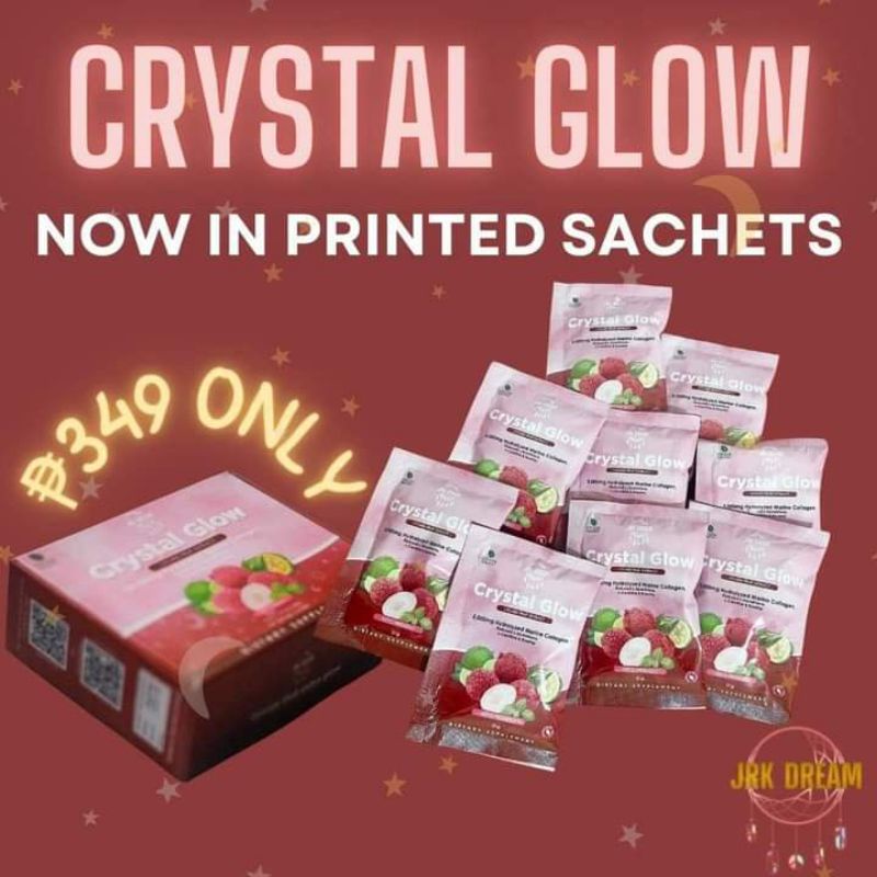 Crystal Glow Collagen Drink 10 sachet/box by JRK Dream & Glow lipo by Prestige International