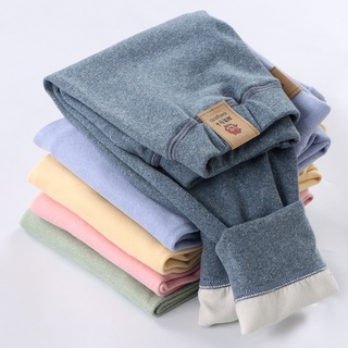 [ZY] 75-165CM Children's German Velvet Casual Pants Fast Heat Warm Autumn Winter Baby Fleece Lining Thickened Long Infant Leggings Solid Color Home Pajama Ready Stock